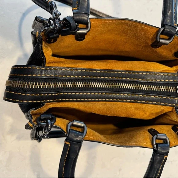 COACH Rouge Pebbled Black Leather Bag - Picture 5 of 12